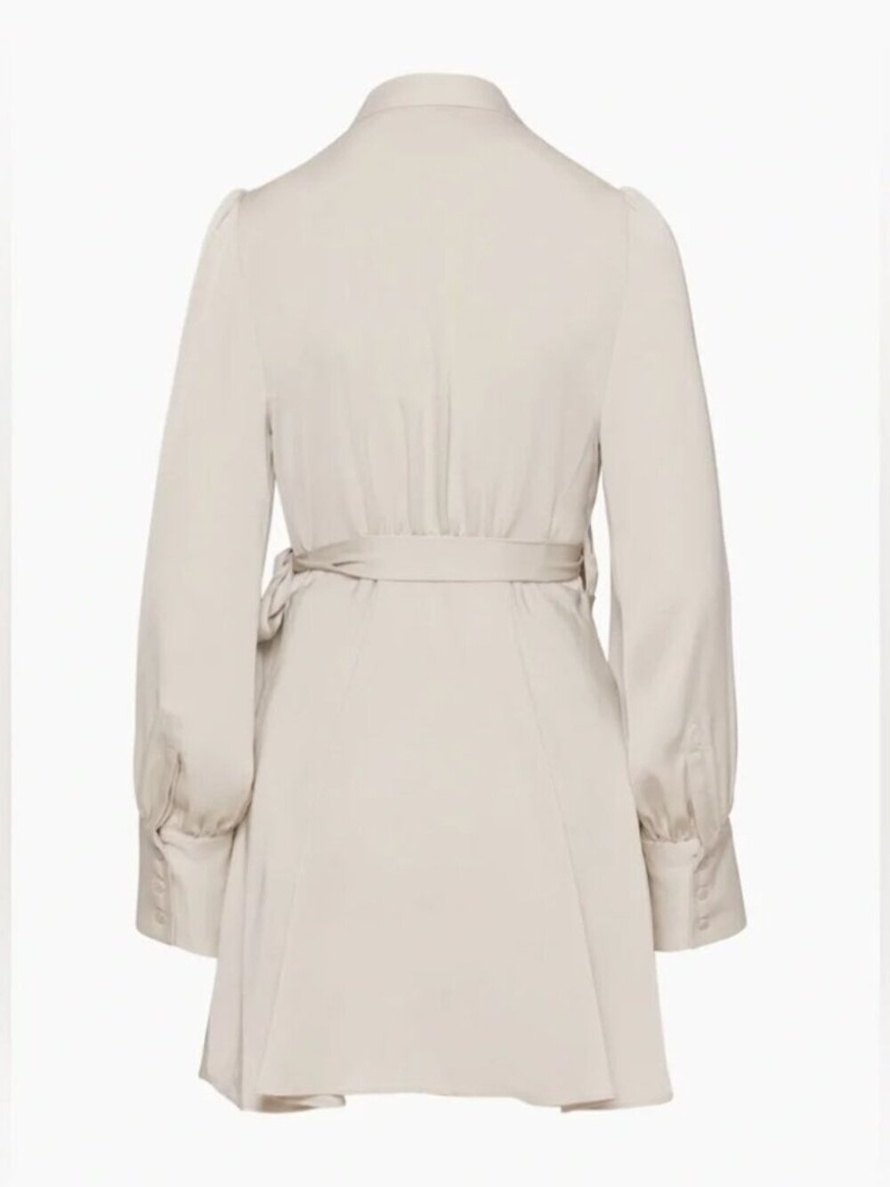 New Aritzia Babaton Hyde satin bishop long sleeve wrap style v-neck minidress - Picture 11 of 16